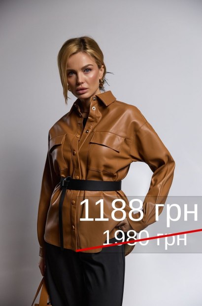 Сорочка-жакет з екошкіри 2203